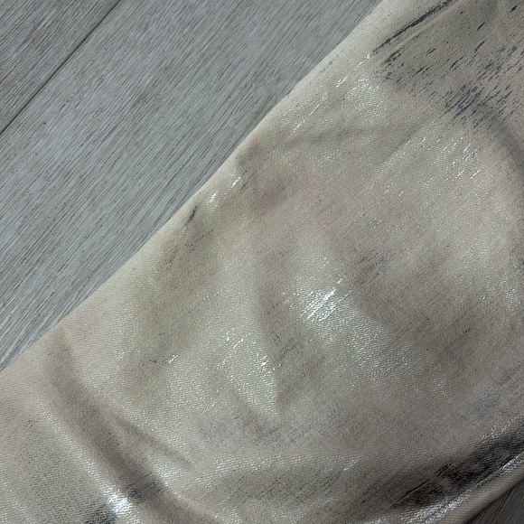 Rag & Bone Cate Mid-Rise Skinny Size 30 Moonshine JeansMetallic Silver Off White - Picture 15 of 16